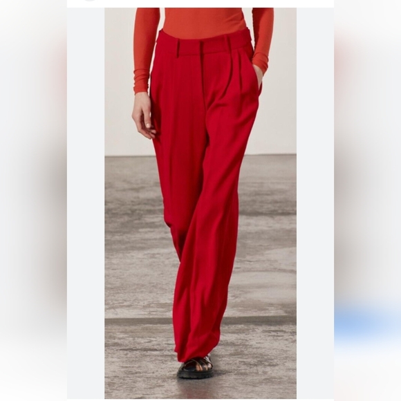 BNWT! Zara PLEATED TABBED MENSWEAR STYLE PANTS ZW COLLECTION - Picture 10 of 10